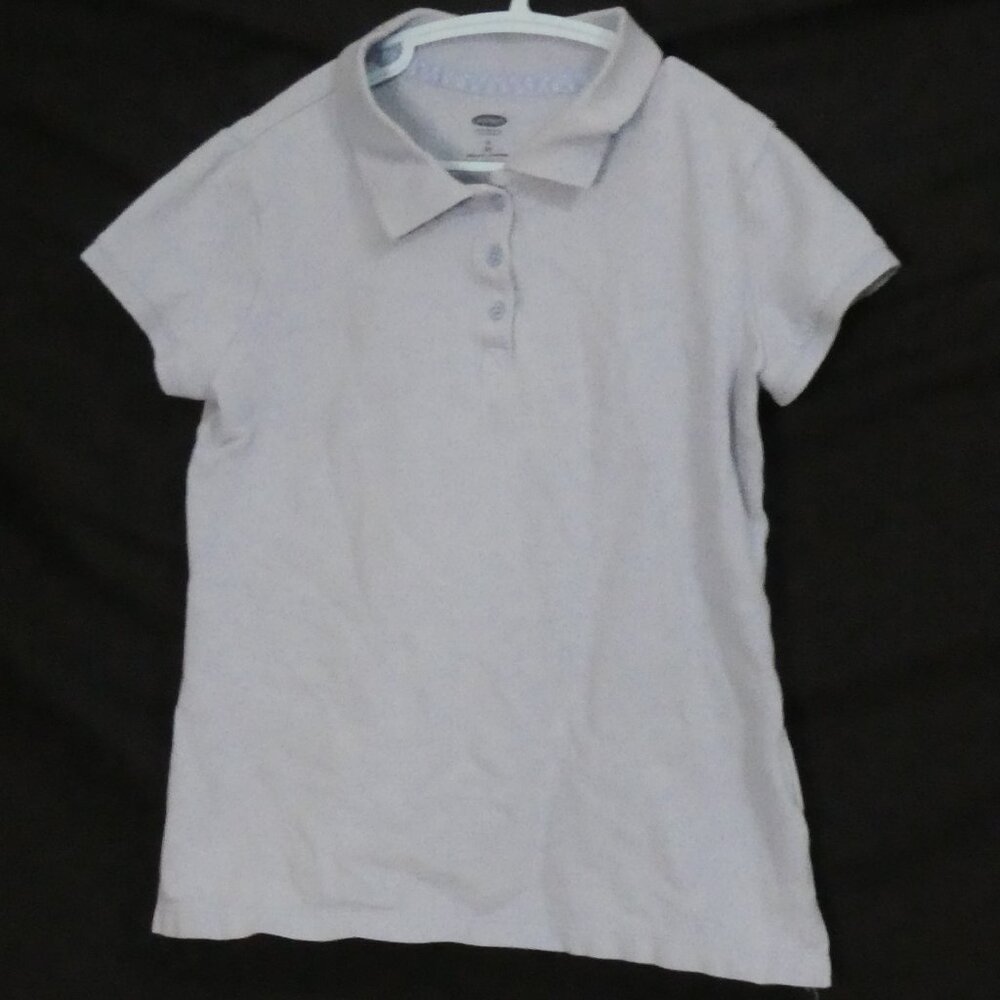 OLD NAVY medium (8) regular Monet Blue 3 Button Short Sleeve Polo Shirt